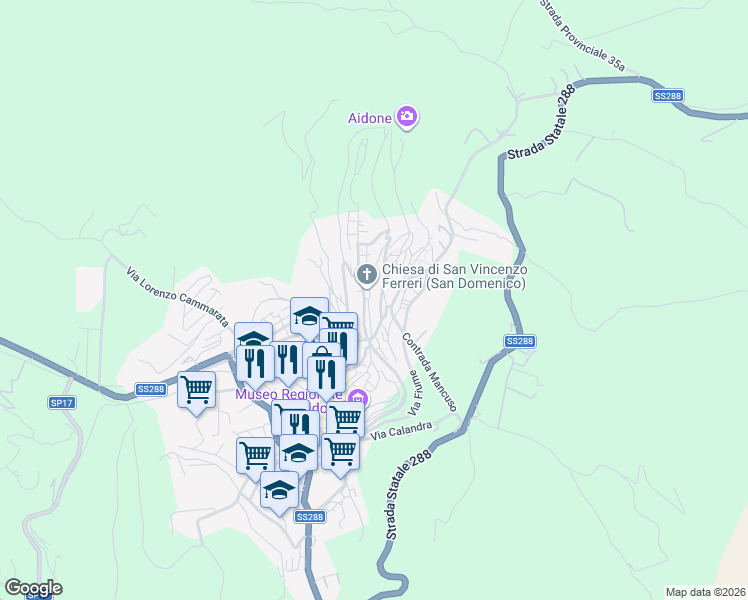 map of restaurants, bars, coffee shops, grocery stores, and more near 9 Piazza Dante Alighieri in Aidone