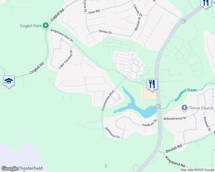 map of restaurants, bars, coffee shops, grocery stores, and more near 6906 Swanhaven Drive in Richmond