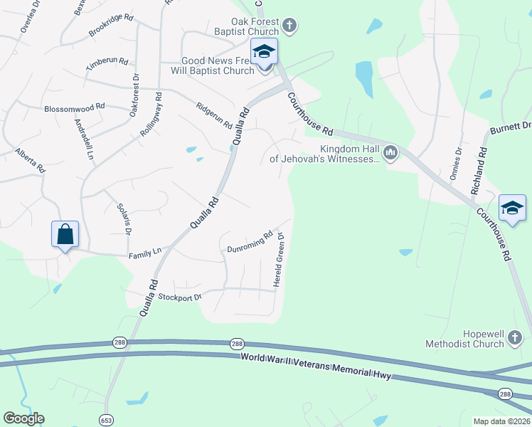 map of restaurants, bars, coffee shops, grocery stores, and more near 10000 Enderly Court in Chesterfield