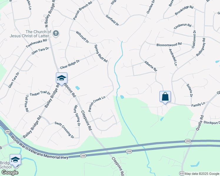 map of restaurants, bars, coffee shops, grocery stores, and more near 5224 Parrish Creek Drive in Midlothian