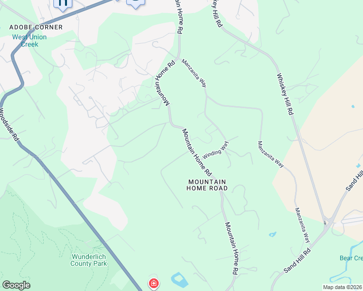 map of restaurants, bars, coffee shops, grocery stores, and more near 510 Mountain Home Road in Woodside