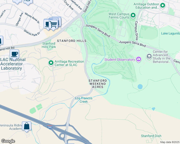 map of restaurants, bars, coffee shops, grocery stores, and more near 32 Homer Lane in Menlo Park