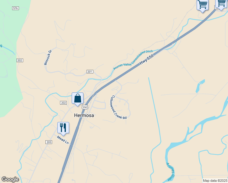 map of restaurants, bars, coffee shops, grocery stores, and more near 4 Fawn Lake Rd in Durango