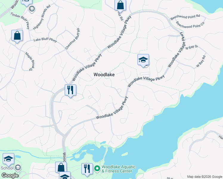 map of restaurants, bars, coffee shops, grocery stores, and more near 5800 Oak Knoll Road in Midlothian