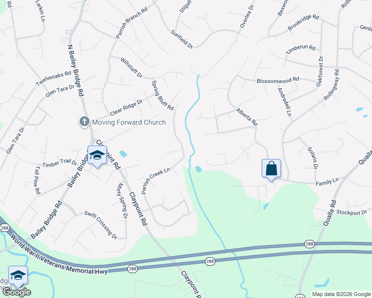 map of restaurants, bars, coffee shops, grocery stores, and more near 11407 Parrish Creek Lane in Midlothian