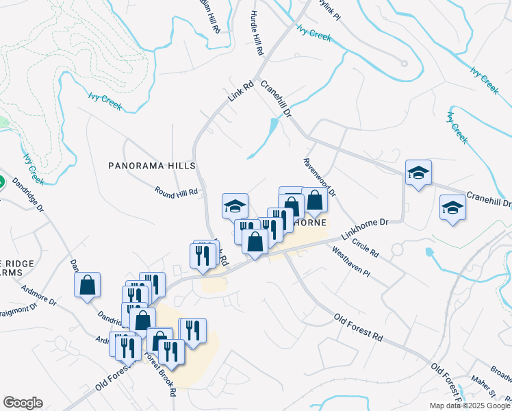 map of restaurants, bars, coffee shops, grocery stores, and more near 3038 Fulton Street in Lynchburg