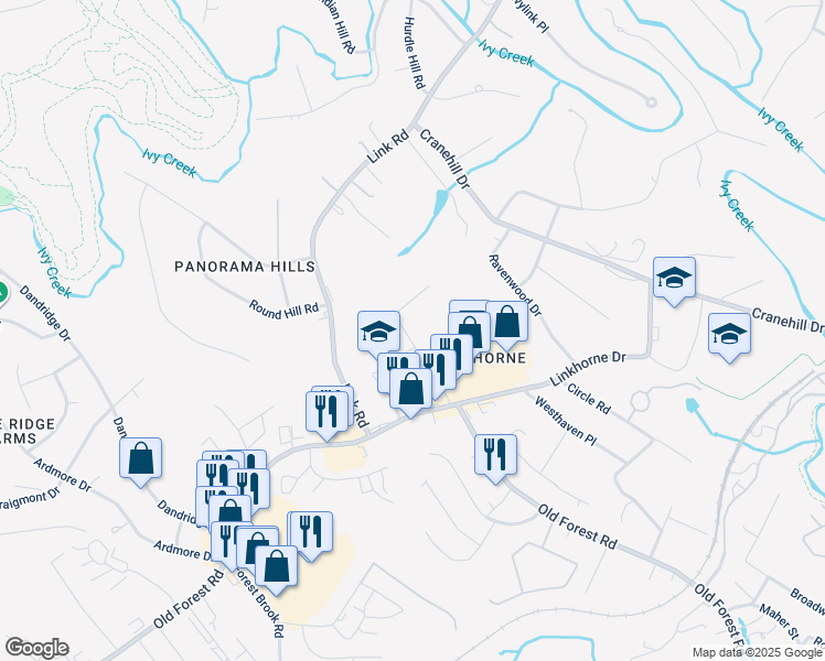 map of restaurants, bars, coffee shops, grocery stores, and more near 3038 Fulton Street in Lynchburg