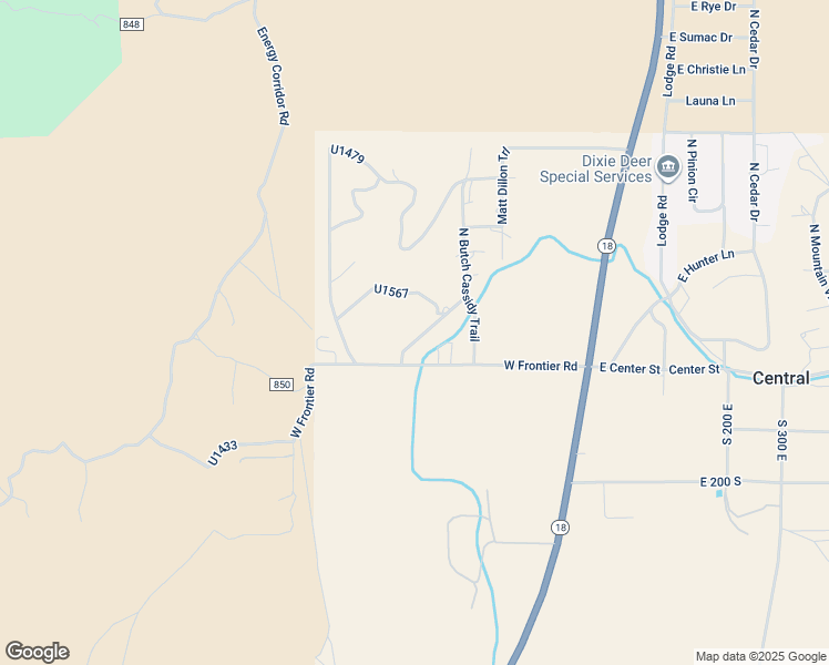 map of restaurants, bars, coffee shops, grocery stores, and more near 53 North Sundance Kid Trail in Central