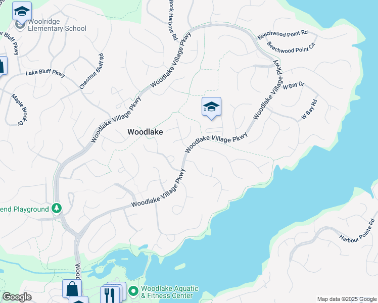 map of restaurants, bars, coffee shops, grocery stores, and more near 14315 Woods Walk Lane in Midlothian