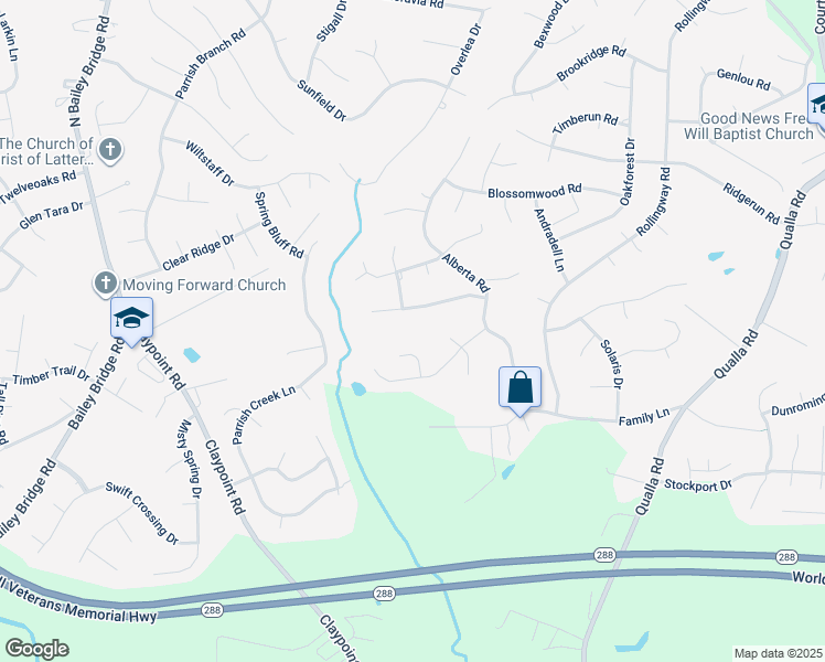 map of restaurants, bars, coffee shops, grocery stores, and more near 5300 Alberta Road in Chesterfield