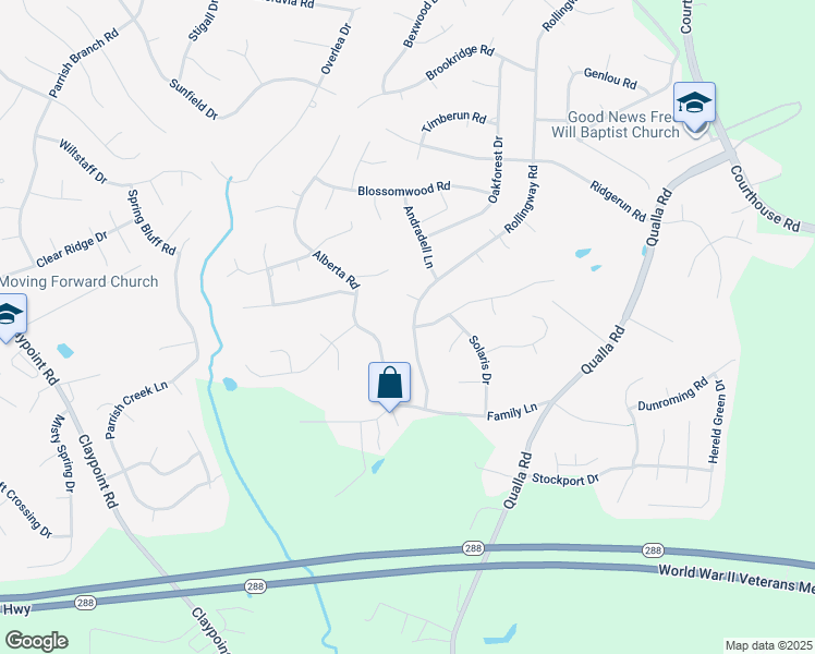 map of restaurants, bars, coffee shops, grocery stores, and more near 5330 Rollingway Road in Chesterfield