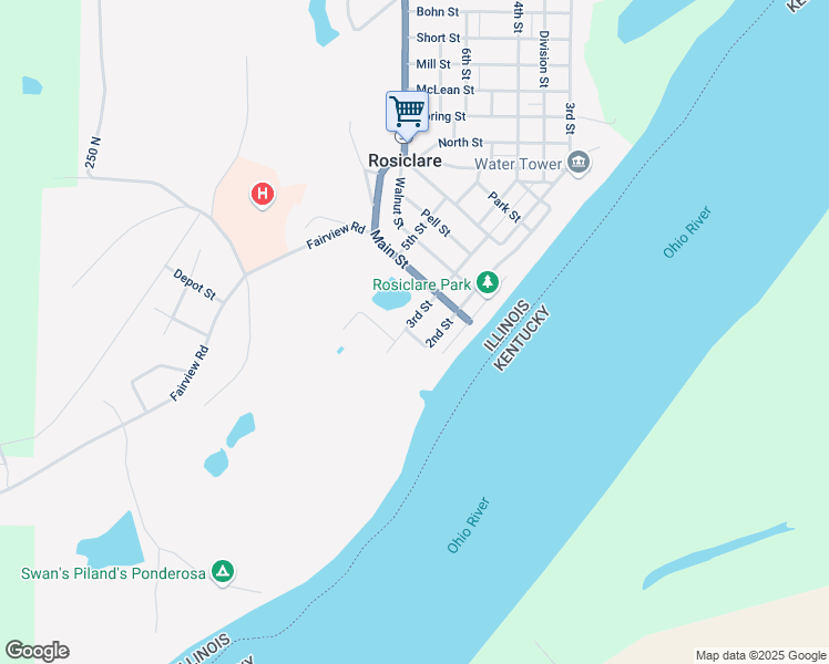 map of restaurants, bars, coffee shops, grocery stores, and more near 3rd Street in Rosiclare