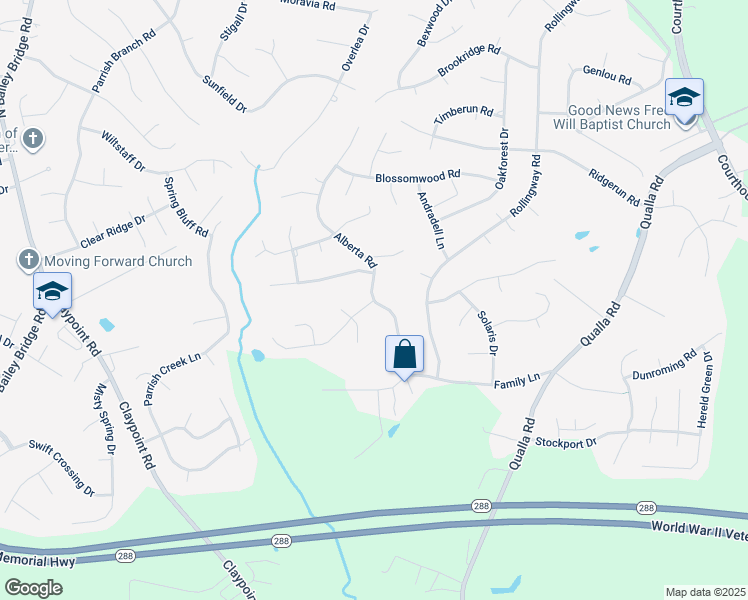 map of restaurants, bars, coffee shops, grocery stores, and more near 10331 Sandy Ridge Drive in Chesterfield