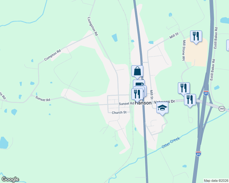 map of restaurants, bars, coffee shops, grocery stores, and more near 95 Livingston Road in Hanson