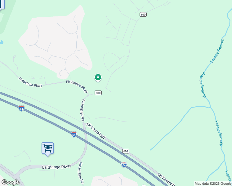map of restaurants, bars, coffee shops, grocery stores, and more near 9150 6 Mount Zion Road in Toano