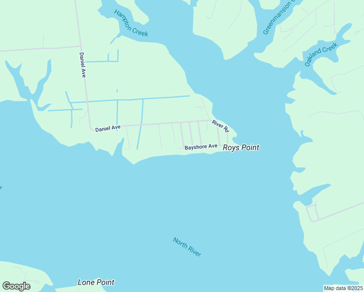 map of restaurants, bars, coffee shops, grocery stores, and more near 29 Bayshore Avenue in Mathews