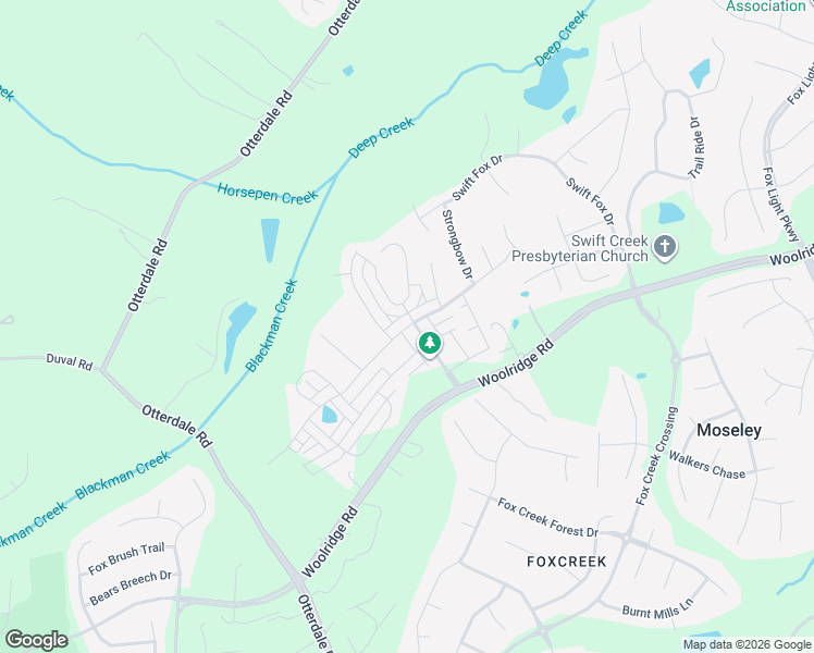map of restaurants, bars, coffee shops, grocery stores, and more near 16512 Gossamer Drive in Moseley