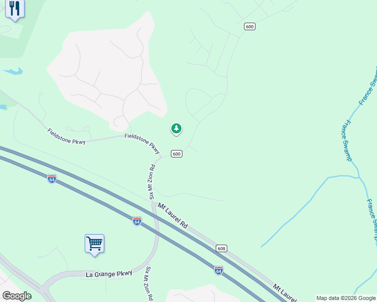 map of restaurants, bars, coffee shops, grocery stores, and more near 9241-9299 6 Mount Zion Road in Toano