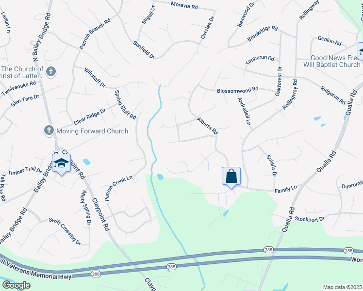 map of restaurants, bars, coffee shops, grocery stores, and more near 5300 Alberta Road in Chesterfield