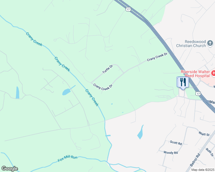 map of restaurants, bars, coffee shops, grocery stores, and more near 5691 Crany Creek Drive in Gloucester