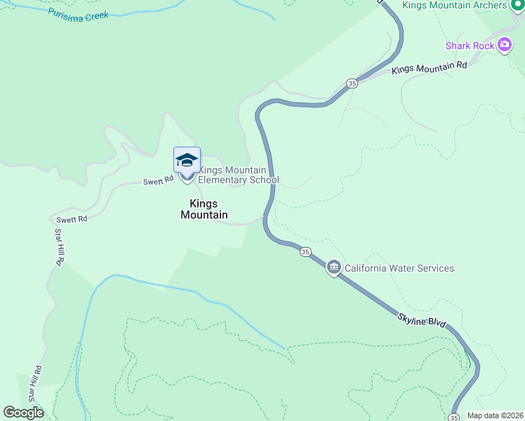 map of restaurants, bars, coffee shops, grocery stores, and more near 14944 California 35 in Redwood City