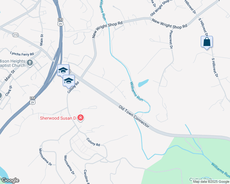 map of restaurants, bars, coffee shops, grocery stores, and more near 115 Eubank Circle in Madison Heights