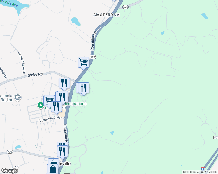 map of restaurants, bars, coffee shops, grocery stores, and more near 2582 Roanoke Road in Daleville