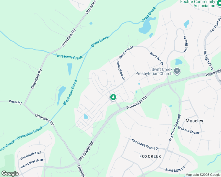 map of restaurants, bars, coffee shops, grocery stores, and more near 16512 Gossamer Drive in Moseley