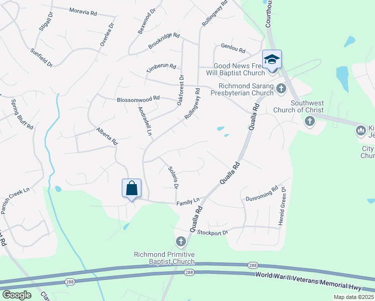 map of restaurants, bars, coffee shops, grocery stores, and more near 10513 Sarata Lane in Chesterfield