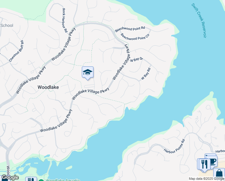 map of restaurants, bars, coffee shops, grocery stores, and more near 5706 North Chase Road in Midlothian