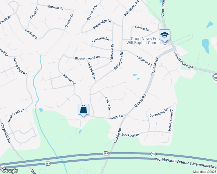 map of restaurants, bars, coffee shops, grocery stores, and more near 10606 Sarata Lane in Chesterfield