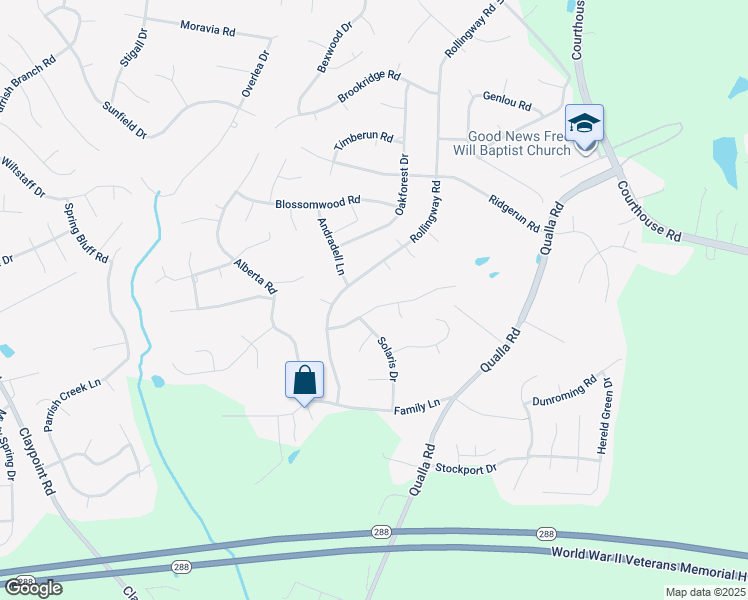 map of restaurants, bars, coffee shops, grocery stores, and more near 10618 Sarata Lane in Chesterfield