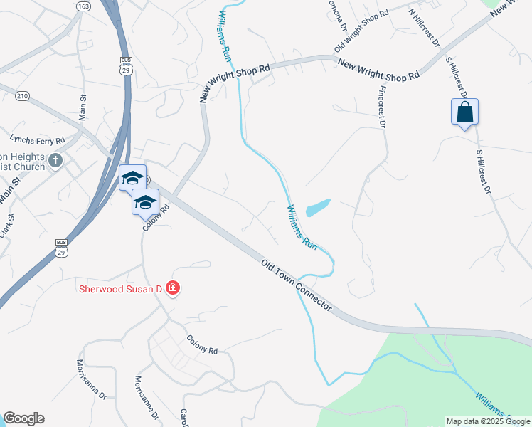 map of restaurants, bars, coffee shops, grocery stores, and more near 115 Eubank Circle in Madison Heights