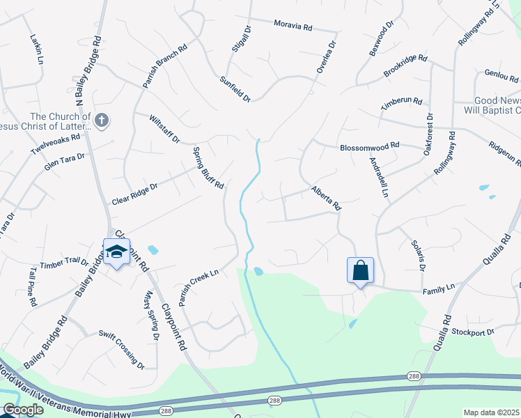 map of restaurants, bars, coffee shops, grocery stores, and more near 5203 Alberta Terrace in Chesterfield