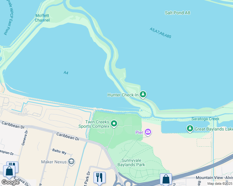 map of restaurants, bars, coffee shops, grocery stores, and more near in ONIZUKA Air Force Base