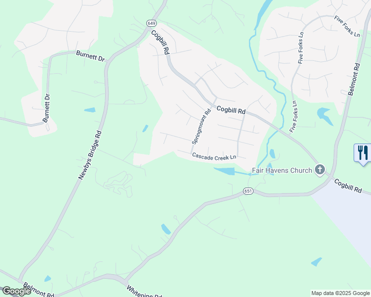 map of restaurants, bars, coffee shops, grocery stores, and more near 9506 Cascade Creek Lane in Chesterfield