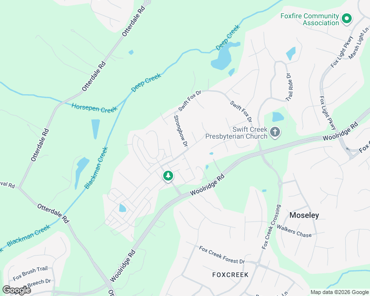 map of restaurants, bars, coffee shops, grocery stores, and more near 6248 Strongbow Drive in Moseley
