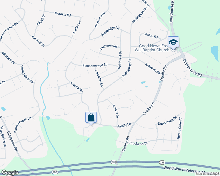 map of restaurants, bars, coffee shops, grocery stores, and more near 5241 Rollingway Road in Chesterfield