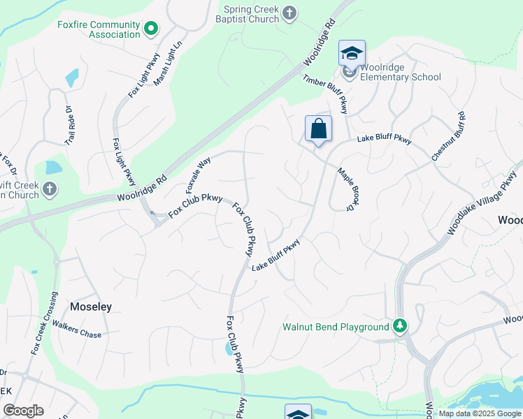 map of restaurants, bars, coffee shops, grocery stores, and more near 15211 Martin Glen Terrace in Midlothian