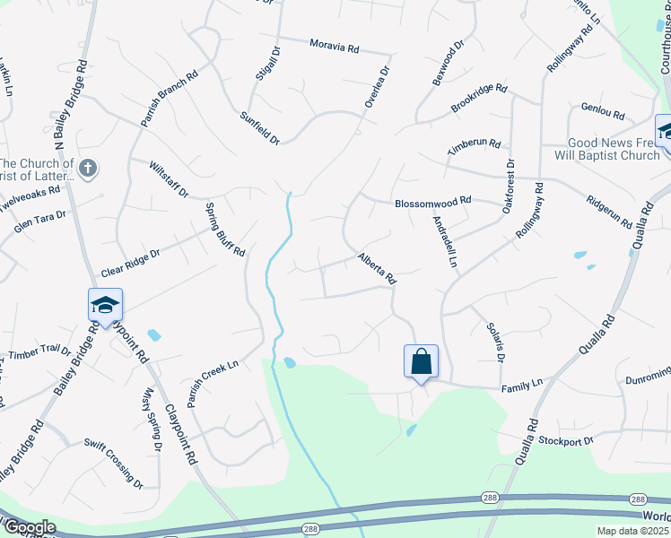 map of restaurants, bars, coffee shops, grocery stores, and more near 10119 West Alberta Court in Chesterfield
