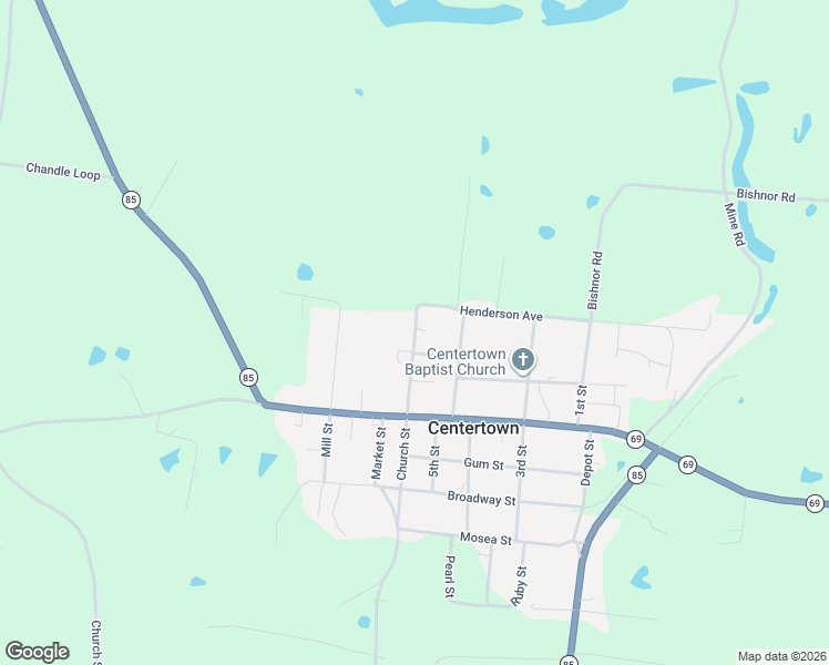 map of restaurants, bars, coffee shops, grocery stores, and more near 140-232 Church Street in Centertown