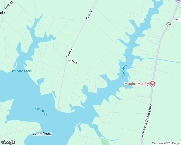 map of restaurants, bars, coffee shops, grocery stores, and more near 97 Elsies Lane in Mathews