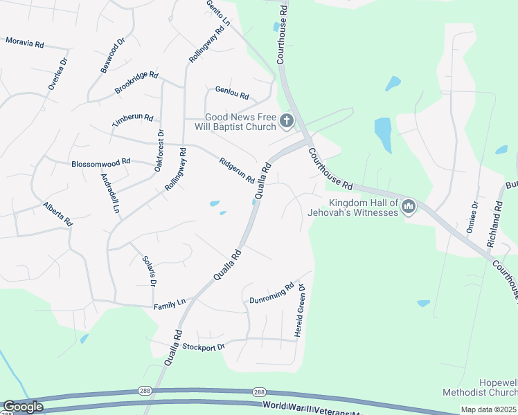map of restaurants, bars, coffee shops, grocery stores, and more near 5407 Qualla Road in Chesterfield
