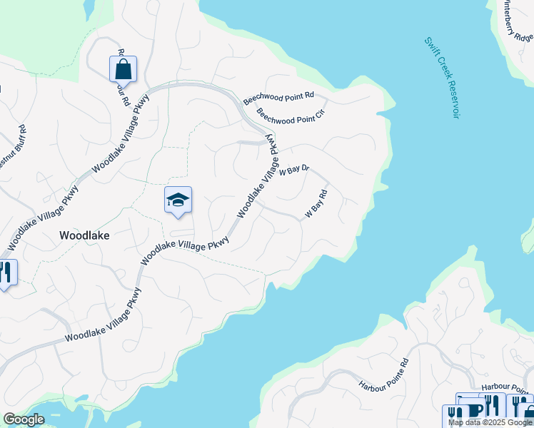 map of restaurants, bars, coffee shops, grocery stores, and more near 5601 North Chase Court in Midlothian