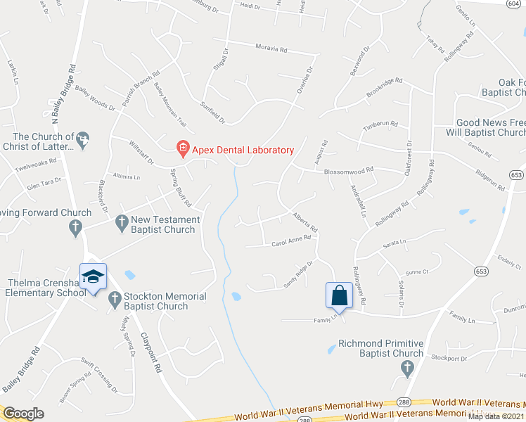map of restaurants, bars, coffee shops, grocery stores, and more near 5019 Alberta Mews in Chesterfield