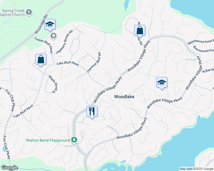 map of restaurants, bars, coffee shops, grocery stores, and more near 14717 Beacon Hill Court in Midlothian