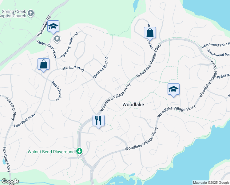 map of restaurants, bars, coffee shops, grocery stores, and more near 14717 Beacon Hill Court in Midlothian