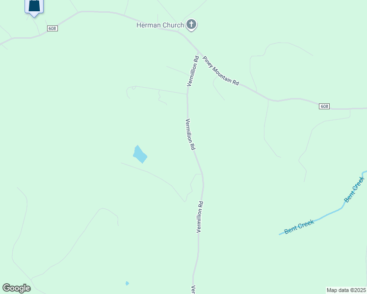 map of restaurants, bars, coffee shops, grocery stores, and more near 1269 Vermillion Road in Appomattox