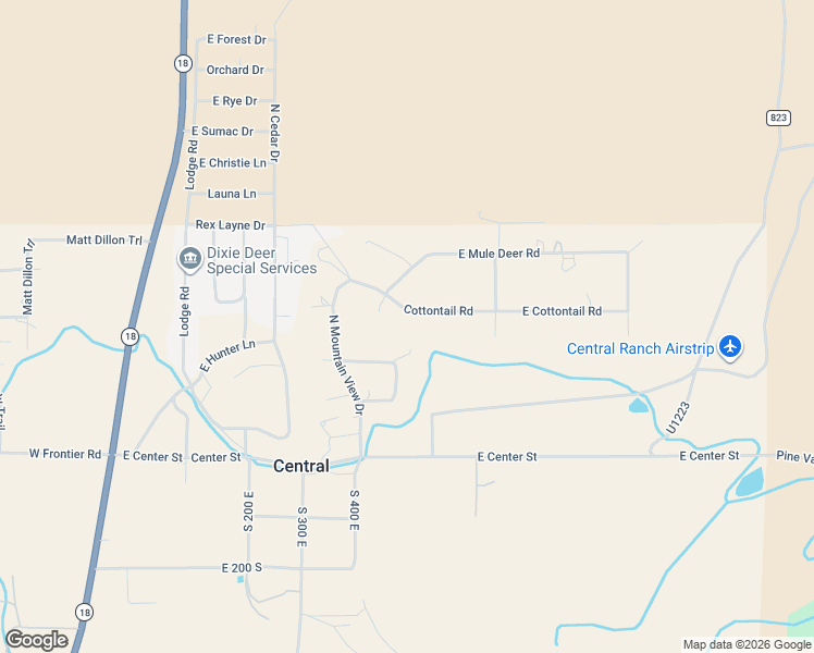 map of restaurants, bars, coffee shops, grocery stores, and more near 400 East Cottontail Road in Central