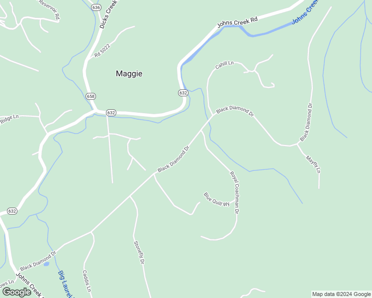 map of restaurants, bars, coffee shops, grocery stores, and more near Black Diamond Drive in Craig County